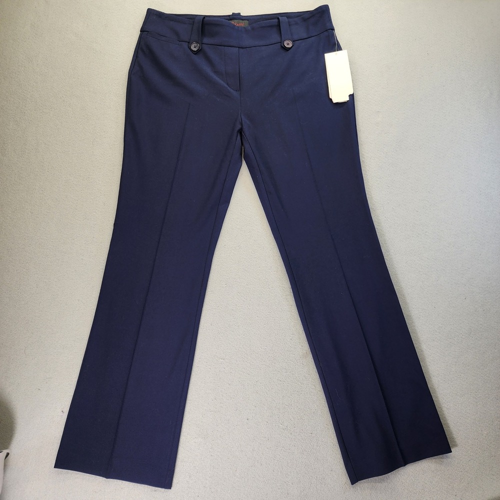 Rekucci Women Navy Blue Desk to Dinner Stretch Bootcut Pant Tummy Control 14